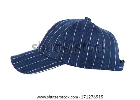 Blue Baseball Hat Isolated on White Background