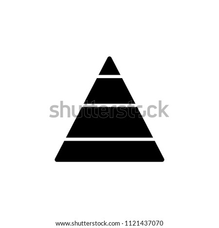 Pyramid chart icon. Simple finance pyramide symbol. Trendy flat ui sign design. Logo illustration.