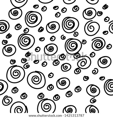 Twist circle line doodle pattern. Abstract samless wallpaper. Hand-drawn background design 