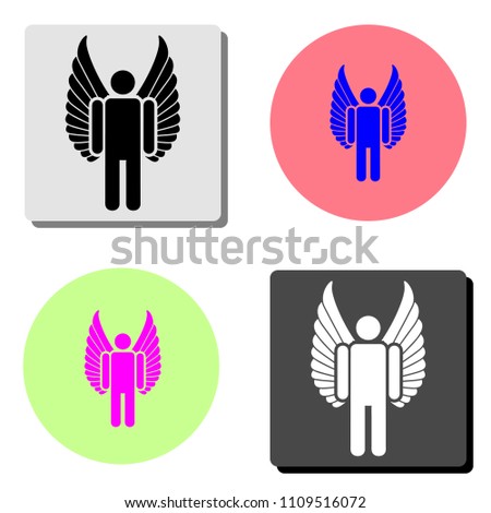 Angel. simple flat vector icon illustration on four different color backgrounds