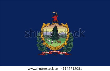 Vermont State Flag Seal Love Heart United States America American Illustration