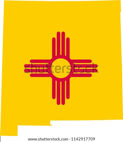 New Mexico State Flag Seal Love Heart United States America American Illustration