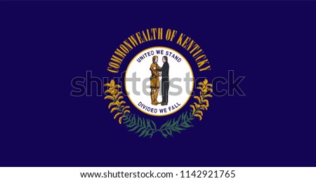 Kentucky State Flag Seal Love Heart United States America American Illustration