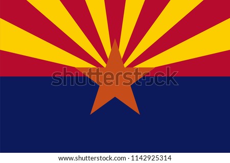 Arizona State Flag Seal Love Heart United States America American Illustration
