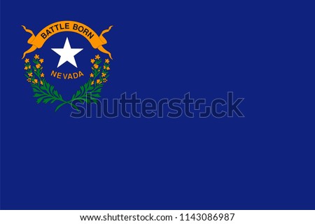 Nevada State Flag Shaped Heart United States America American Illustration Design