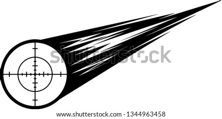 Hunting Scope Sight Shooting Target Motion Moving Effect With Speed Line Trails