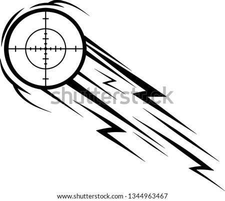 Hunting Scope Sight Shooting Target Motion Moving Effect With Speed Line Trails