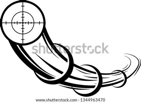 Hunting Scope Sight Shooting Target Motion Moving Effect With Speed Line Trails