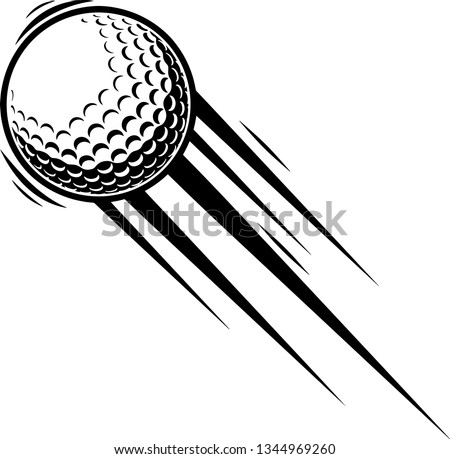 Golf Ball Motion Moving Effect With Speed Line Trails