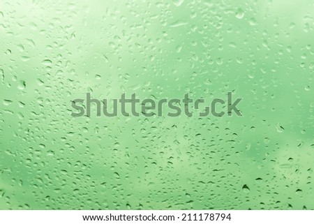 Natural green water drop background