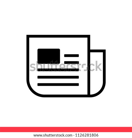 Newspaper vector icon, press gazette symbol. Simple, flat design for web or mobile app