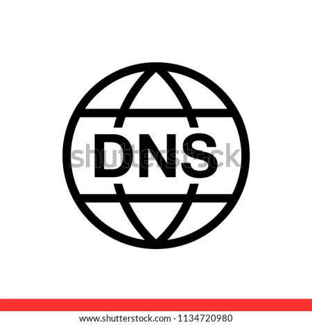 Dns vector icon, network symbol. Simple, flat design for web or mobile app