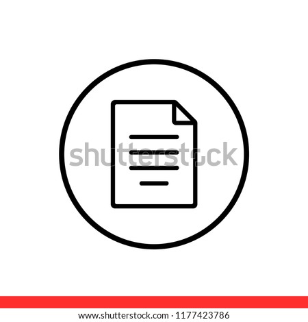 Description vector icon, document symbol. Simple, flat design for web or mobile app