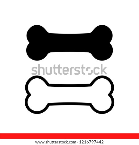 Dog bone icon in modern flat design isolated on white background, pet food vector illustration for web site or mobile app