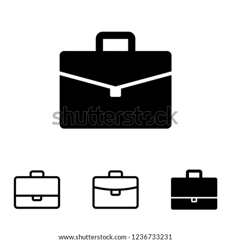 Briefcase icon vector, bag symbol set
