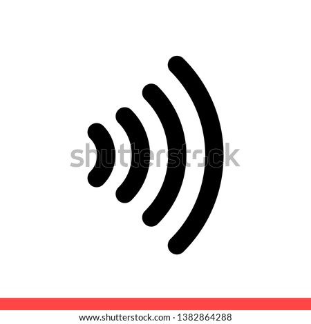 Nfc vector icon, smart payment symbol. Simple, flat design for web or mobile app