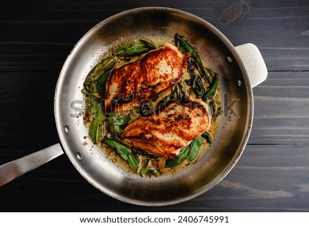 Similar – Image, Stock Photo Pan with fried chicken and vegetables