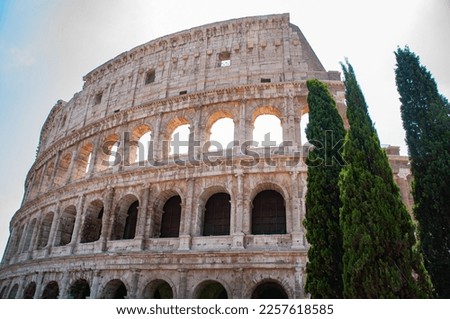 Image, Stock Photo Rome, Italy 7 July, 2018. Piazza Del Popolo is popular destination in Rome. Fountain of lion close-up.