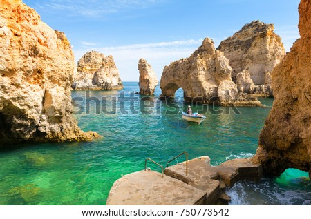 Similar – Image, Stock Photo Beach Portugal Lagos Water