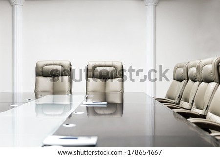 luxurious meeting room in a big corporation is sepia style