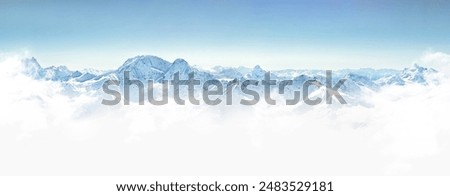 Similar – Image, Stock Photo Majestic scenery of mountains and lake in morning