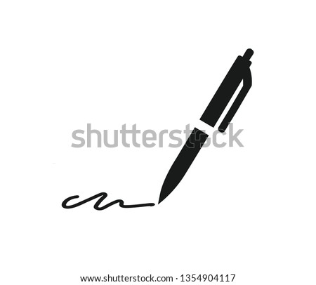 Pen and signature icon vector 