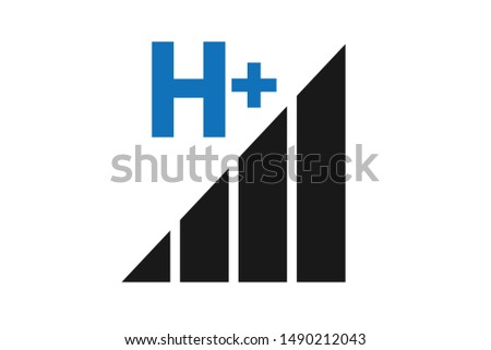 H Plus network sign icon, four generation connection sign