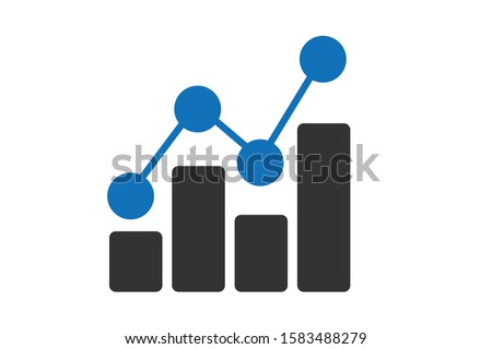 growth icon, business chart icon vector 