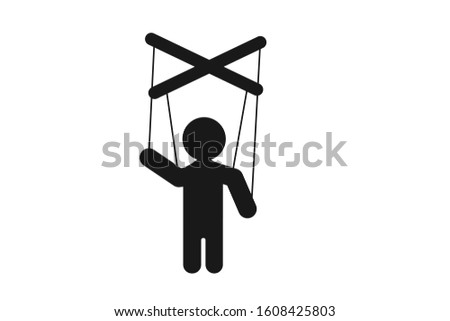 marionette puppet silhouette icon vector 