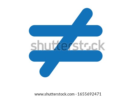 not equal icon vector (blue version)