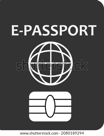 e-passport icon vector, modern electronic passport icon