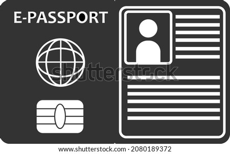e-passport icon vector, modern electronic passport icon