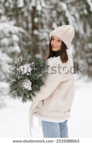 Similar – Image, Stock Photo Smile despite cold