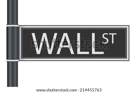Wall street sign in New York, vector illustration