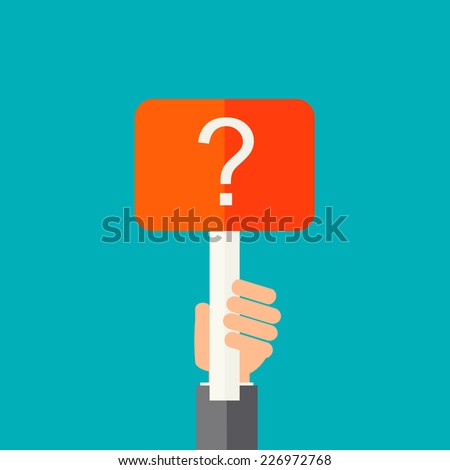Man holding question mark.  Help sign icon . FAQ symbol. vector  