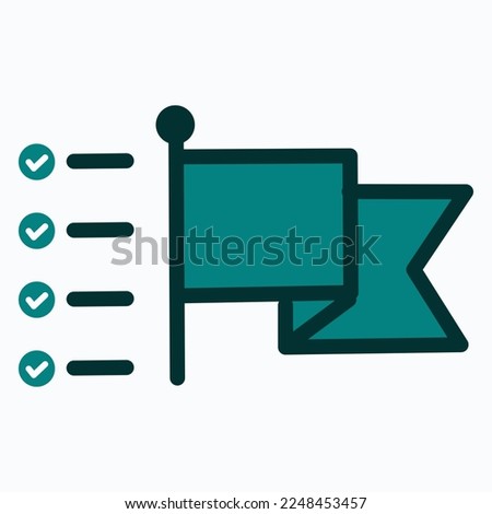 Todo list and goal target achievement flat icon design. Can be used for business app and web icons