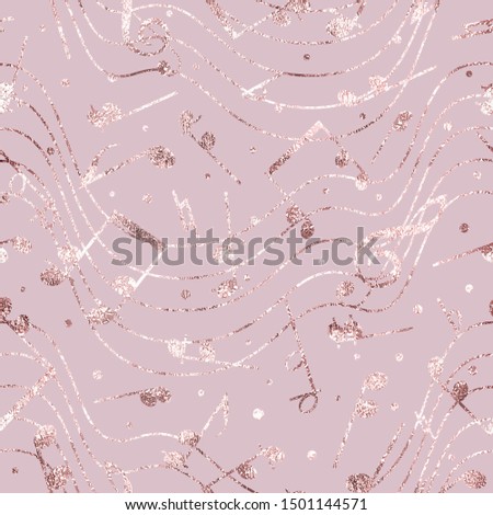 Elegant design musical notes. Seamless pattern. Notes on solid background golden glitter marble imitation rose gold. Beautiful music backdrop. Modern stylish texture. Musical notes. Delicate pattern