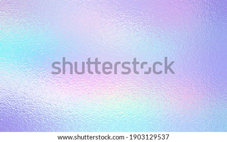 Holographic texture. Rainbow foil. Iridescent, background. Holo gradient. Hologram shine effect. Pearlescent metal sparkly surface for design prints. Pastel color. Glitter silver soft tones. Vector  Foto stock © 
