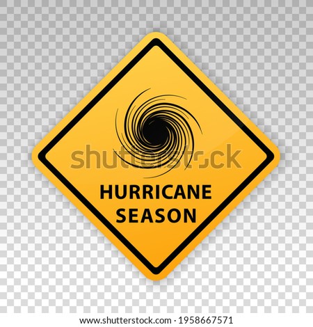 Tornado icon. Cyclone yellow sign. Spiral tornado. Blow hurricane. Tropical storm. Road warning. Alert symbol isolated on background. Vector illustration