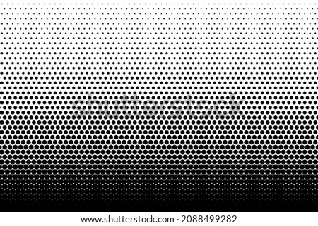 Halftone seamless pattern. Dot background. Gradient faded dots. Half tone texture. Gradation patern. Black circle isolated on white backdrop for overlay effect. Geometric bg. Vector illustration Foto d'archivio © 