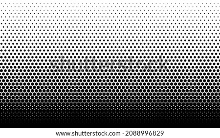 Halftone seamless pattern. Dot background. Gradient faded dots. Half tone texture. Gradation patern. Black color circle isolated on white backdrop for overlay effect. Geometric bg. Vector illustration
