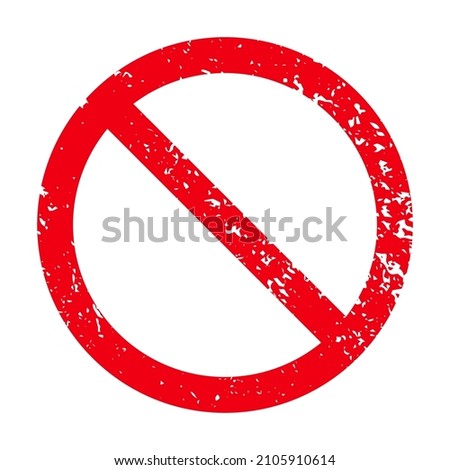 Sign forbidden. Icon symbol ban. Red circle sign stop entry ang slash line isolated on transparent background. Mark prohibited. Round cross restrict entrance. Signal cancel enter. Vector illustration Сток-фото © 