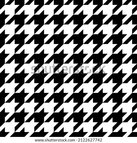 Houndstooth seamless pattern. Repeated houndtooth texture. Black hound tooth on white background. Repeating pepita plaid patern for design prints. Simple abstract plaid dogstooth. Vector illustration Imagine de stoc © 