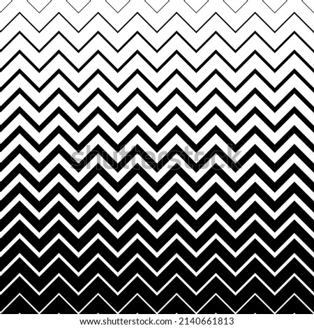 Horizontal chevron line pattern. Fades stripe. Black shevron on white background. Zigzag gradation stripes texture. Fading patern. Faded zag zig backdrop for design prints. Vector illustration
