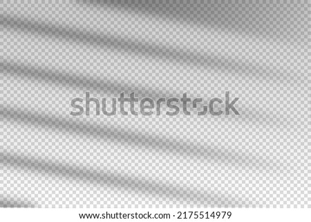 Shadow reflection of light from window for effect overlay. Reflective blind shades. Mockup design. Sun shades reflected on wall isolated on transparent background. Blinds shading. Vector illustration