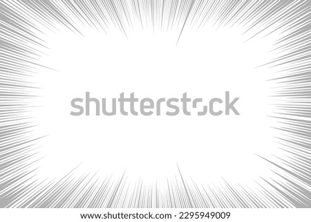 Cartoon line. Comic lines. Concentrated emphasis. Speed effect. Anime focus isolated on white background. Radial pattern. Accent attention. Action radiation. Concentration texture. Vector illustration