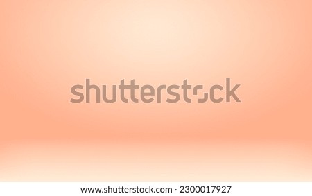 Pink color studio background. Abstract beige empty room with soft light for product. Simple peach backdrop. Line horizon. Gradient honey background. Texture blank wall and floor. Vector illustration