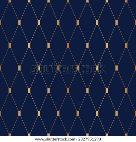 Geometric gold seamless pattern. Golden geometry background for design prints. Delicate abstract diamond repeat texture. Repeated elegant stripe. Repeating modern stylish trellis. Vector illustration