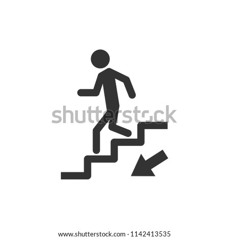 down the stairs public signature icon vector eps 10