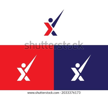 Modern X Initial logo, travel logo template